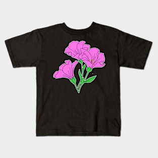 Pink Lily floral Hand Drawn Gardening Gift Kids T-Shirt